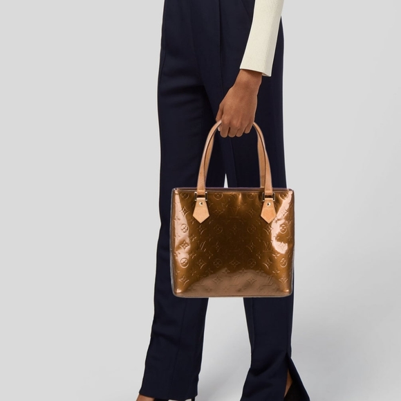 Louis Vuitton Bronze Leather Monogram Vernis Houston Tote Bag - Picture 15 of 15